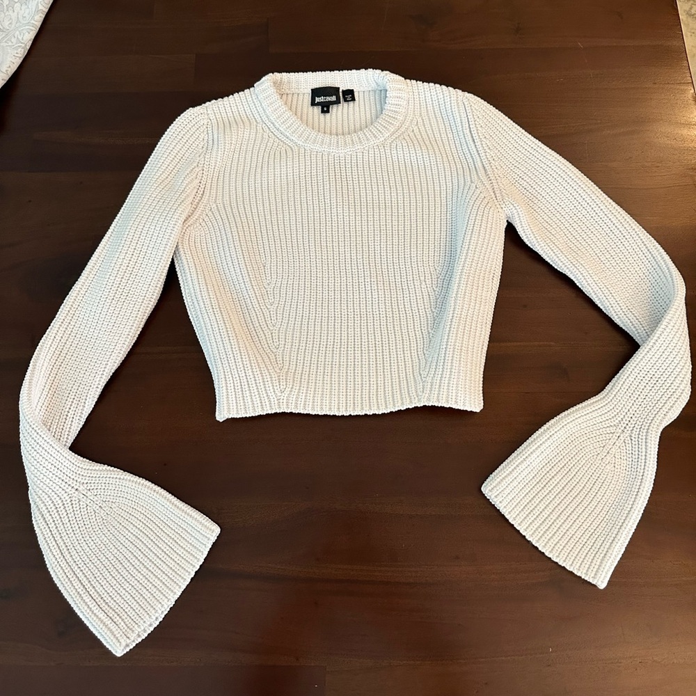 Just Cavalli Ribbed Organic Cotton Cropped Sweater (SW2)